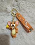 3D PVC Figure Keychain - Tom and Jerry - Jerry Holding Cheese Variant 2