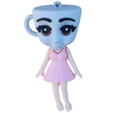 3D PVC Figure Keychain - Italian Brainrot - Coffee Cup Lady Pink Dress