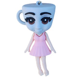 3D PVC Figure Keychain - Italian Brainrot - Coffee Cup Lady Pink Dress