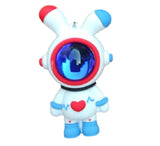 3D PVC Figure Keychain - Universo Astronautas - Bunny Astronaut Heartbeat