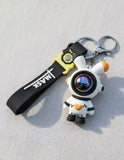 3D PVC Figure Keychain - Universo Astronautas - Bunny Astronaut Orange Heart