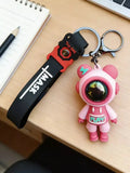 3D PVC Figure Keychain - Universo Astronautas - Pink Astronaut Mouse Ears Play
