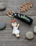 3D PVC Figure Keychain - Los Picapiedras - Wilma Flintstone Waving