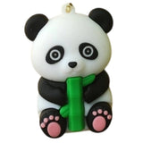 3D PVC Figure Keychain - Oso Panda - Panda Holding Bamboo