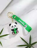 3D PVC Figure Keychain - Oso Panda - Panda Holding Bamboo