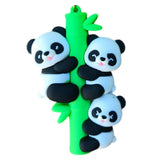 3D PVC Figure Keychain - Oso Panda - Pandas Climbing Bamboo