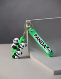 3D PVC Figure Keychain - Oso Panda - Pandas Climbing Bamboo