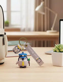 3D PVC Figure Keychain - Oso Panda Y Otros - Penguin Captain Holding Wand