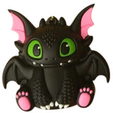 3D PVC Figure Keychain - How to Train Your Dragon - Chibi Toothless Pink Accents