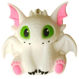 3D PVC Figure Keychain - How to Train Your Dragon - Light Fury Sitting Chibi