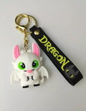 3D PVC Figure Keychain - How to Train Your Dragon - Chibi Light Fury Tongue Out