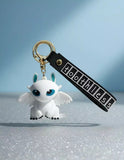 3D PVC Figure Keychain - How to Train Your Dragon - Chibi Light Fury Sitting Variant 2