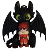3D PVC Figure Keychain - How to Train Your Dragon - Chibi Toothless And Hiccup