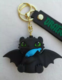 3D PVC Figure Keychain - How to Train Your Dragon - Toothless Eating Blue Fish