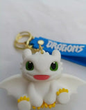 3D PVC Figure Keychain - How to Train Your Dragon - Light Fury Tongue Out