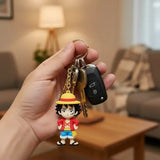 3D PVC Figure Keychain - One Piece - Luffy Classic Outfit Hands Hips