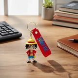 3D PVC Figure Keychain - One Piece Monkey D Luffy - Luffy Classic Outfit Hands Hips