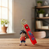 3D PVC Figure Keychain - One Piece Monkey D Luffy - Luffy Happy Classic Outfit