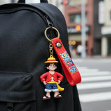 3D PVC Figure Keychain - One Piece Monkey D Luffy - Luffy Chibi Red Shirt