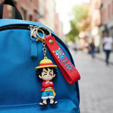 3D PVC Figure Keychain - One Piece Monkey D Luffy - Chibi Luffy Winking
