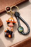 3D PVC Figure Keychain - One Piece Portgas D Ace - Ace Sitting On Barrel