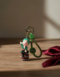 3D PVC Figure Keychain - One Piece Roronoa Zoro - Chibi Zoro Sitting On Barrel