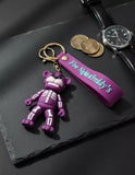 3D PVC Figure Keychain - Five Nights At Freddy'S Game Fnaf - Purple Freddy Skeleton
