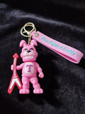 3D PVC Figure Keychain - Five Nights At Freddy'S Game Fnaf - Tangle Holding Guitar