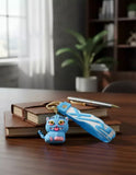 3D PVC Figure Keychain - KPop Demon Hunters - Mochi Sitting Tongue Out