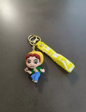 3D PVC Figure Keychain - KPop Demon Hunters - Hun Yellow Hat Holding Mic