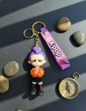 3D PVC Figure Keychain - KPop Demon Hunters - Jimin Orange Jacket Crossed Arms