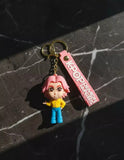 3D PVC Figure Keychain - KPop Demon Hunters - Jimin Pink Hair Chibi