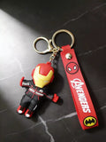 3D PVC Figure Keychain - Iron Man Superheroes - Chibi Iron Man Black Tracksuit