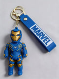 3D PVC Figure Keychain - Iron Man Superheroes - Iron Man Blue Gold Armor