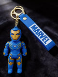 3D PVC Figure Keychain - Iron Man Superheroes - Iron Man Blue Gold Armor
