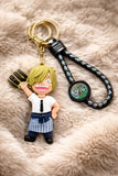 3D PVC Figure Keychain - One Piece Sanji - Sanji Chef Holding Pancakes