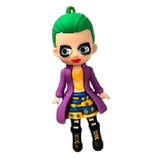 3D PVC Figure Keychain - Batman Harley Quinn - Joker Purple Coat Skirt