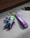 3D PVC Figure Keychain - Batman Joker - Chibi Joker Waving