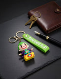 3D PVC Figure Keychain - Batman Joker - Chibi Joker Holding Staff