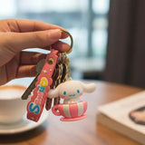 3D PVC Figure Keychain - Sanrio - Cinnamoroll In Pink Teacup