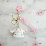 3D PVC Figure Keychain - Cinnamoroll De Hello Kitty - Cinnamoroll Flower Crown Sitting