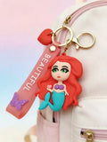 3D PVC Figure Keychain - Disney Princess - Ariel Mermaid Holding Heart