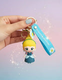 3D PVC Figure Keychain - Disney Princess - Cinderella Chibi Ball Gown