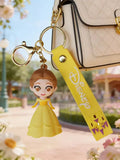 3D PVC Figure Keychain - Disney Princess - Belle Yellow Ball Gown