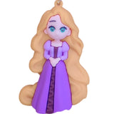 3D PVC Figure Keychain - Disney Princess - Chibi Rapunzel Purple Dress