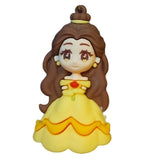3D PVC Figure Keychain - Disney Princess - Chibi Belle Yellow Gown Variant 2