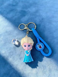 3D PVC Figure Keychain - Disney Princess - Elsa Ice Dress Chibi