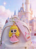 3D PVC Figure Keychain - Disney Princess - Chibi Aurora Pink Dress Variant 2