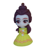 3D PVC Figure Keychain - Disney Princess - Belle Yellow Gown Chibi
