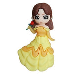 3D PVC Figure Keychain - Disney Princess - Chibi Belle Holding Rose